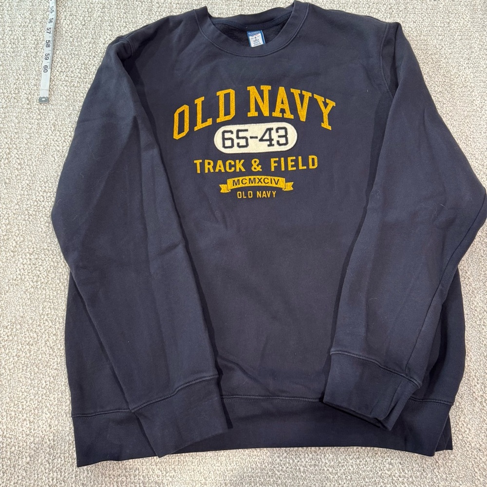 Old Navy Black Crewneck Sweater Ribbed Comfort